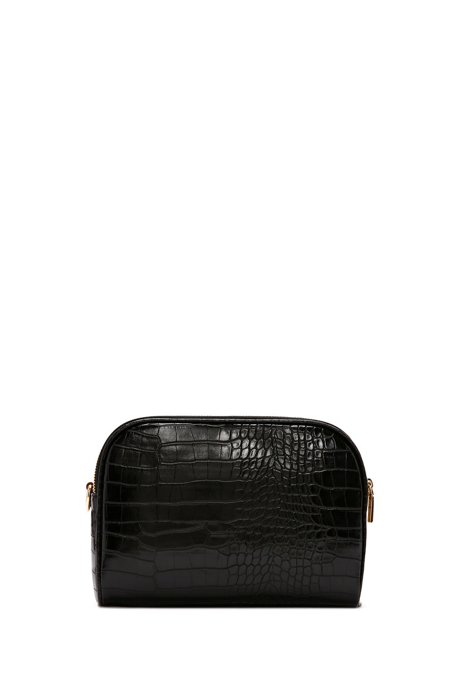 Women's Black Long Strap Crocodile Patterned Crossbody Bag