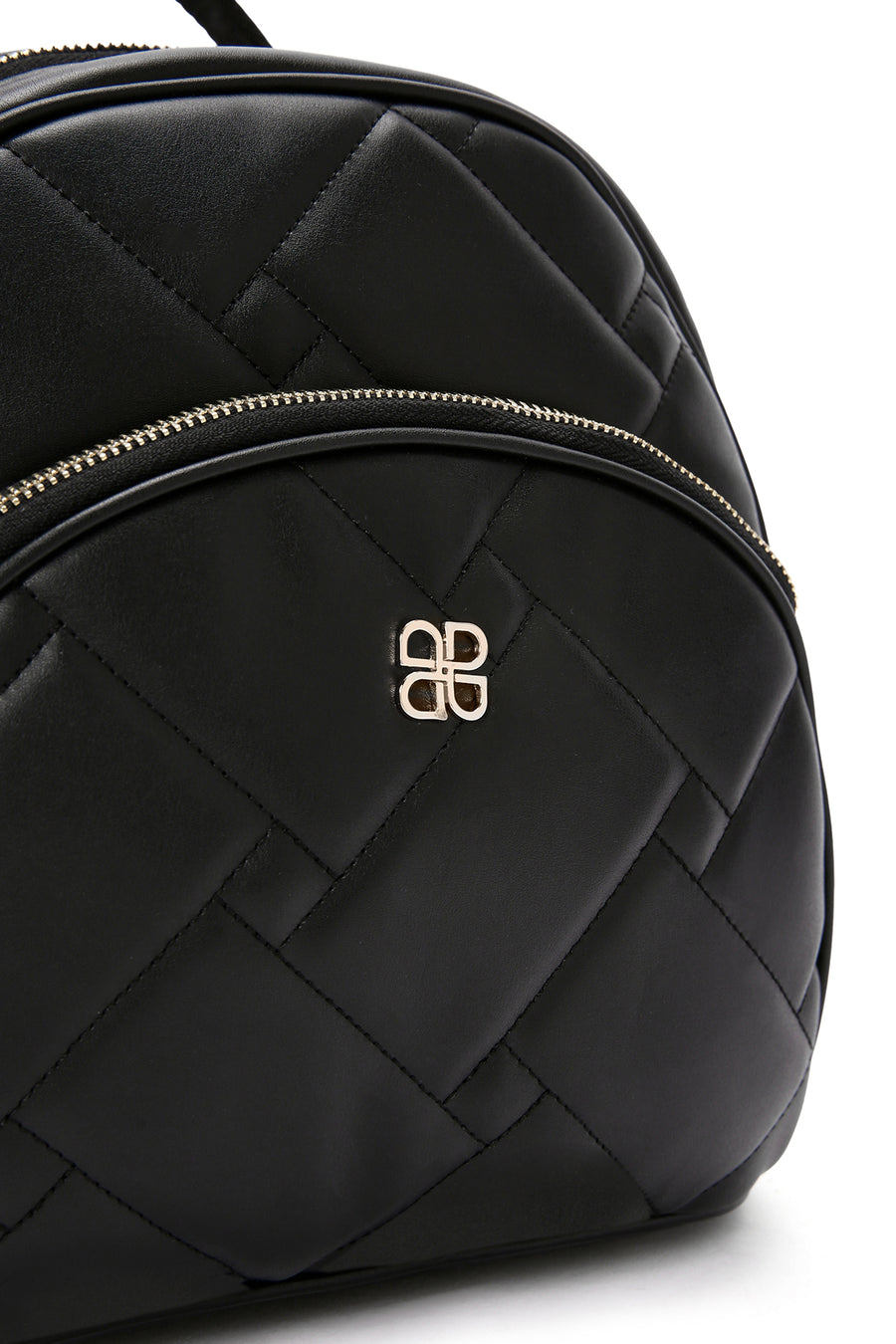 Women's Black Quilted Backpack