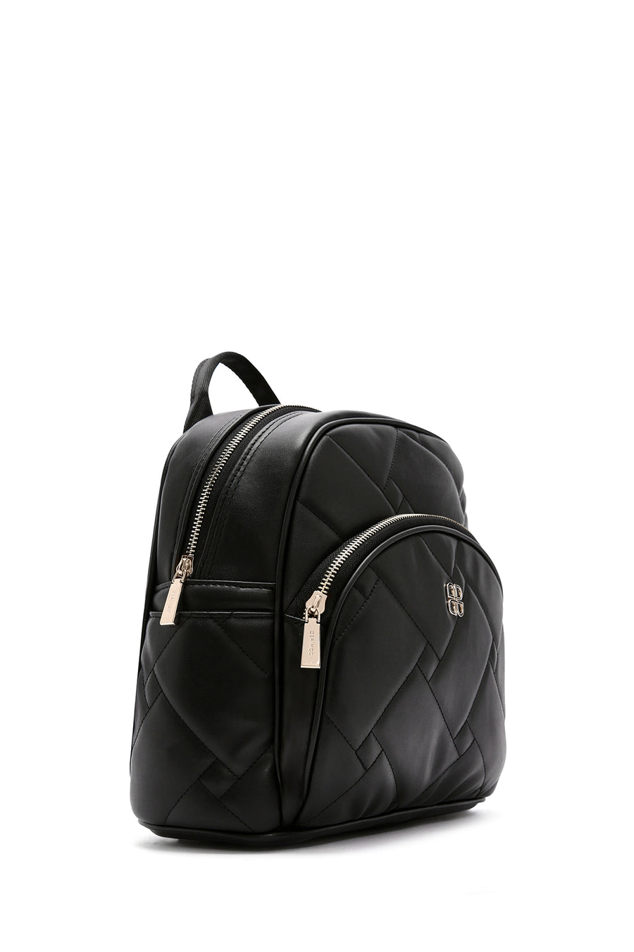 Women's Black Quilted Backpack