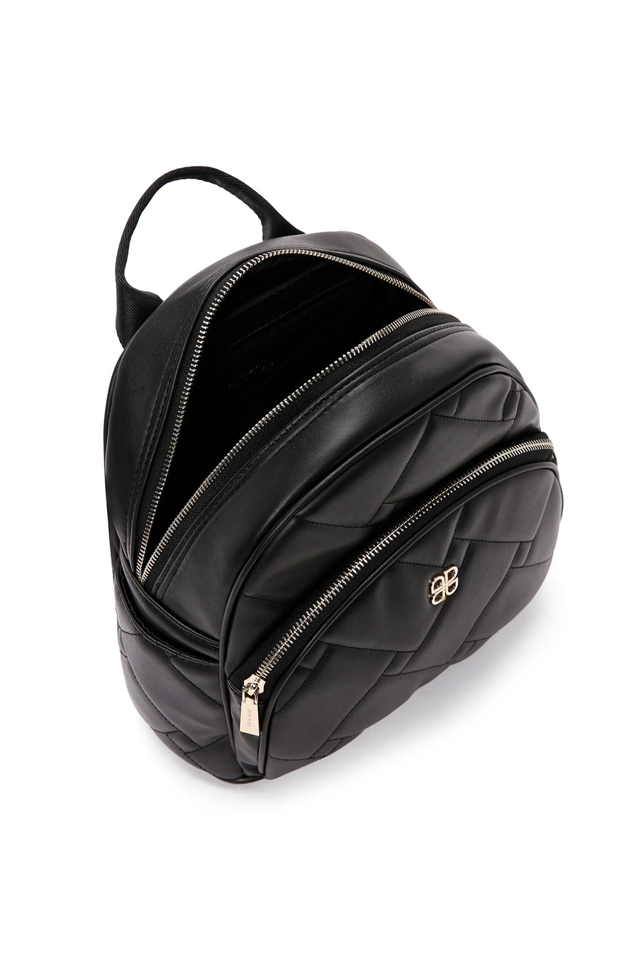 Women's Black Quilted Backpack