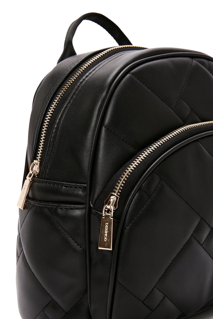 Women's Black Quilted Backpack
