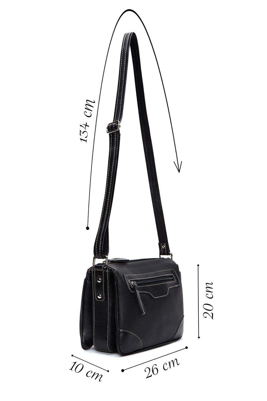 Women's Black Long Strap Crossbody Bag