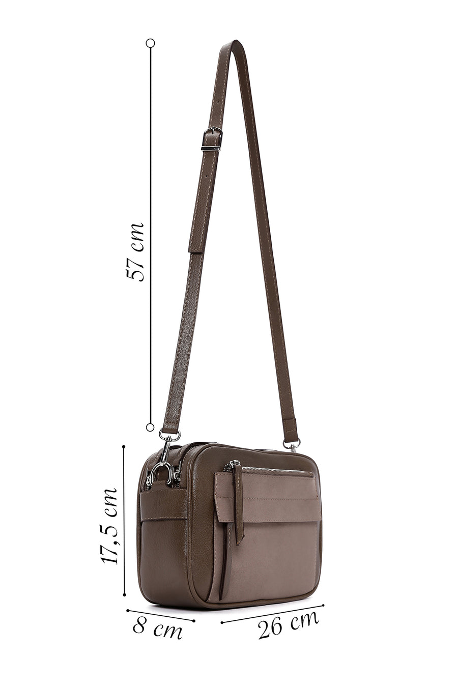 Women's Brown Long Strap Crossbody Bag