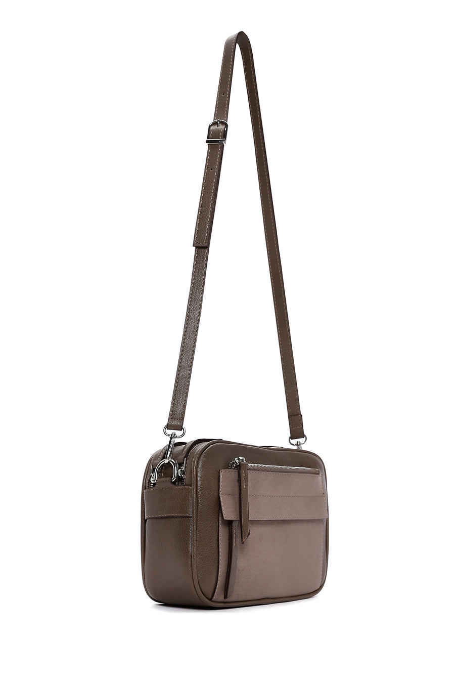 Women's Brown Long Strap Crossbody Bag