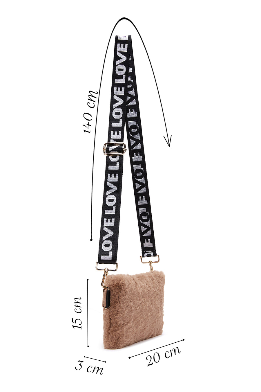 Women's Camel Plush Portfolio Bag