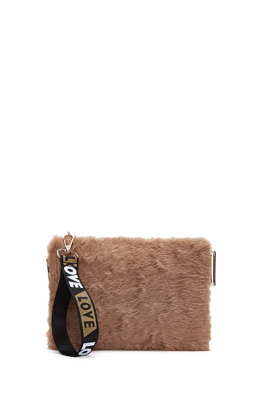 Women's Camel Plush Portfolio Bag