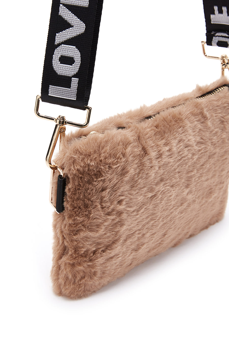 Women's Camel Plush Portfolio Bag