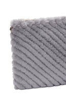 Women's Gray Long Strap Plush Portfolio Bag | Derimod