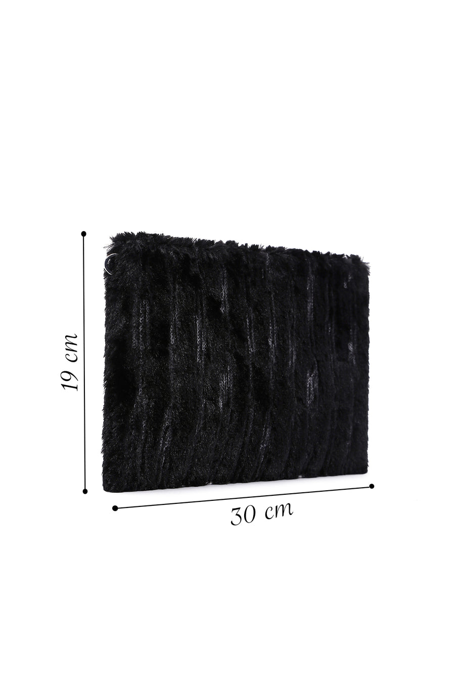 Women's Black Plush Portfolio Bag