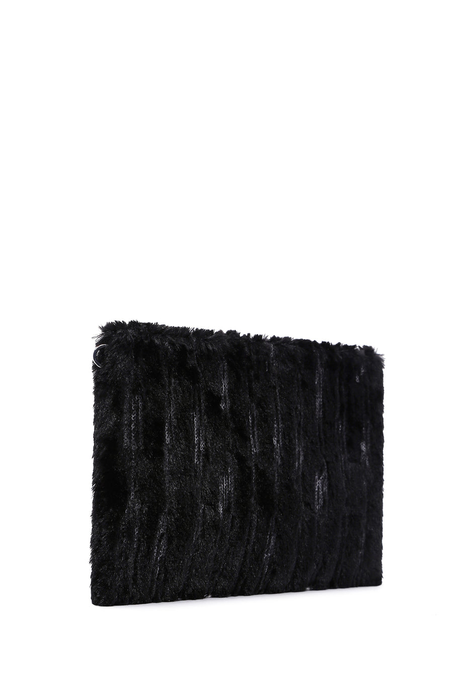 Women's Black Plush Portfolio Bag