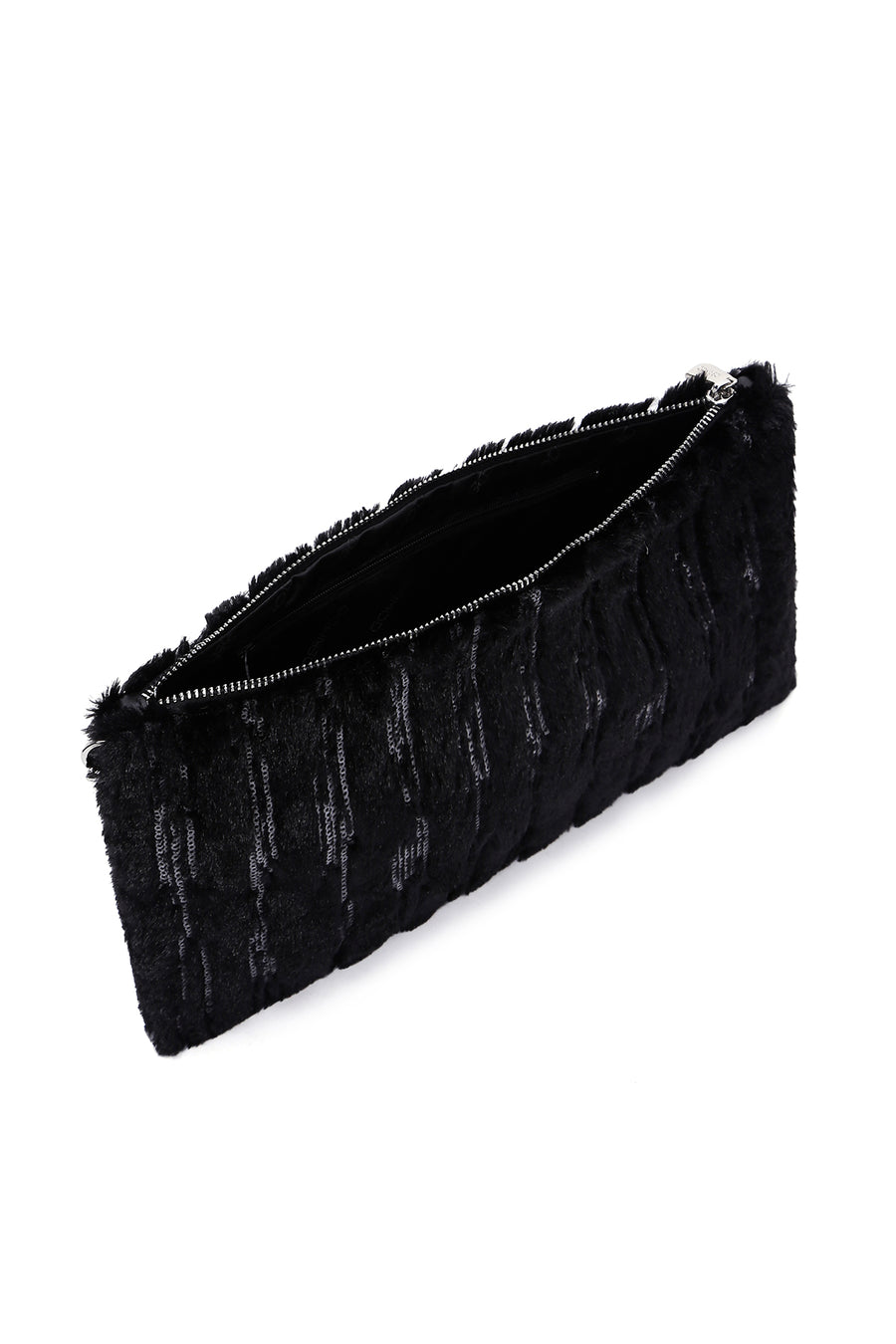 Women's Black Plush Portfolio Bag