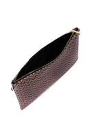 Women's Black Orange Printed Portfolio Bag | Derimod