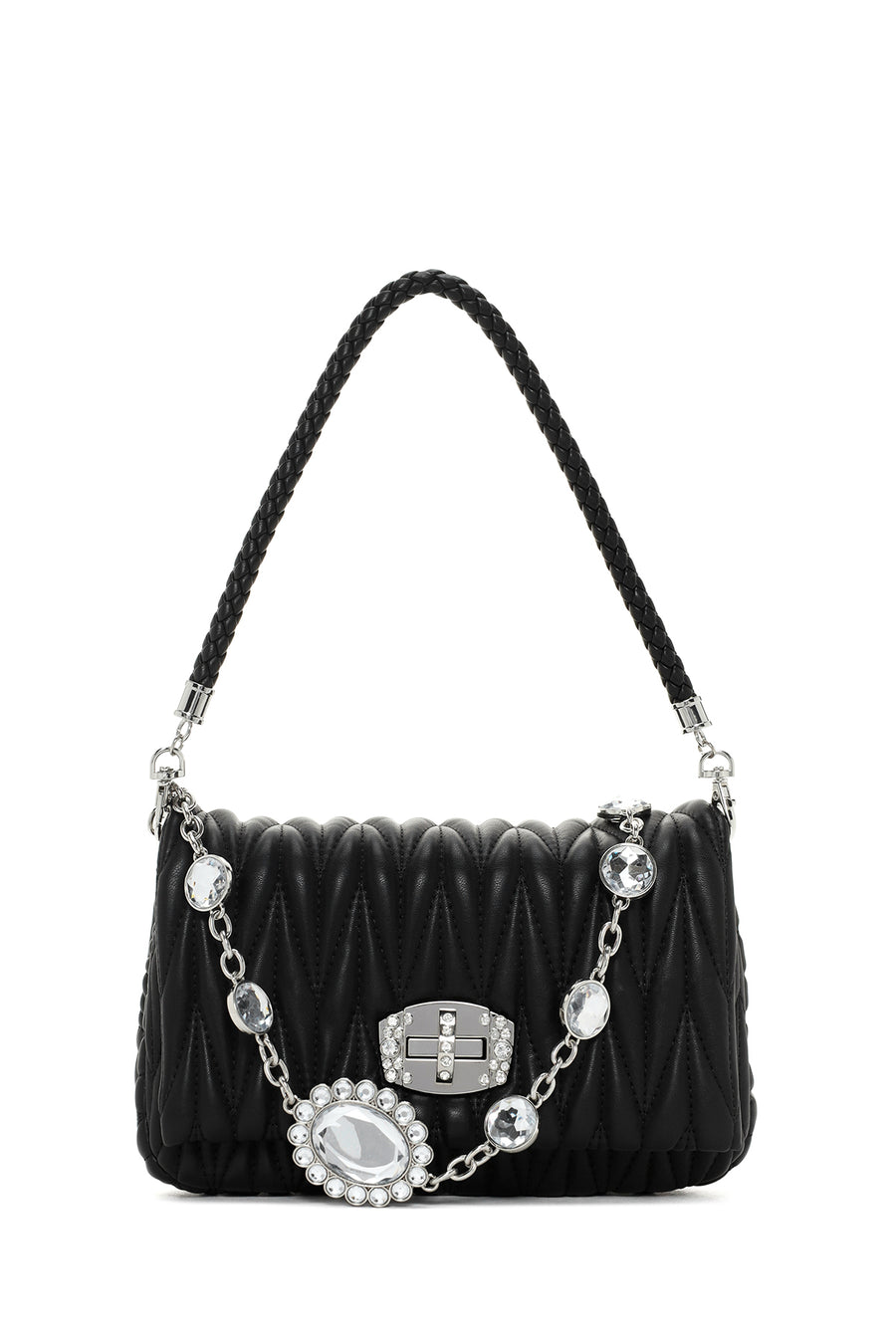 Women's Black Long Strap Quilted Shoulder Bag 23WBD2421KP | Derimod