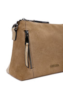 Kadın Açık Kahverengi Uzun Askılı Süet Çapraz Çanta | Derimod