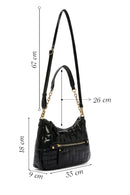 Kadın Siyah Uzun Askılı Rugan Çapraz Çanta | Derimod