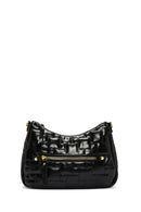 Kadın Siyah Uzun Askılı Rugan Çapraz Çanta | Derimod