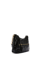 Kadın Siyah Uzun Askılı Rugan Çapraz Çanta | Derimod