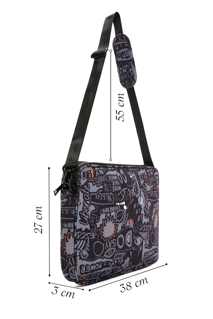 Women's Black Long Strap Briefcase