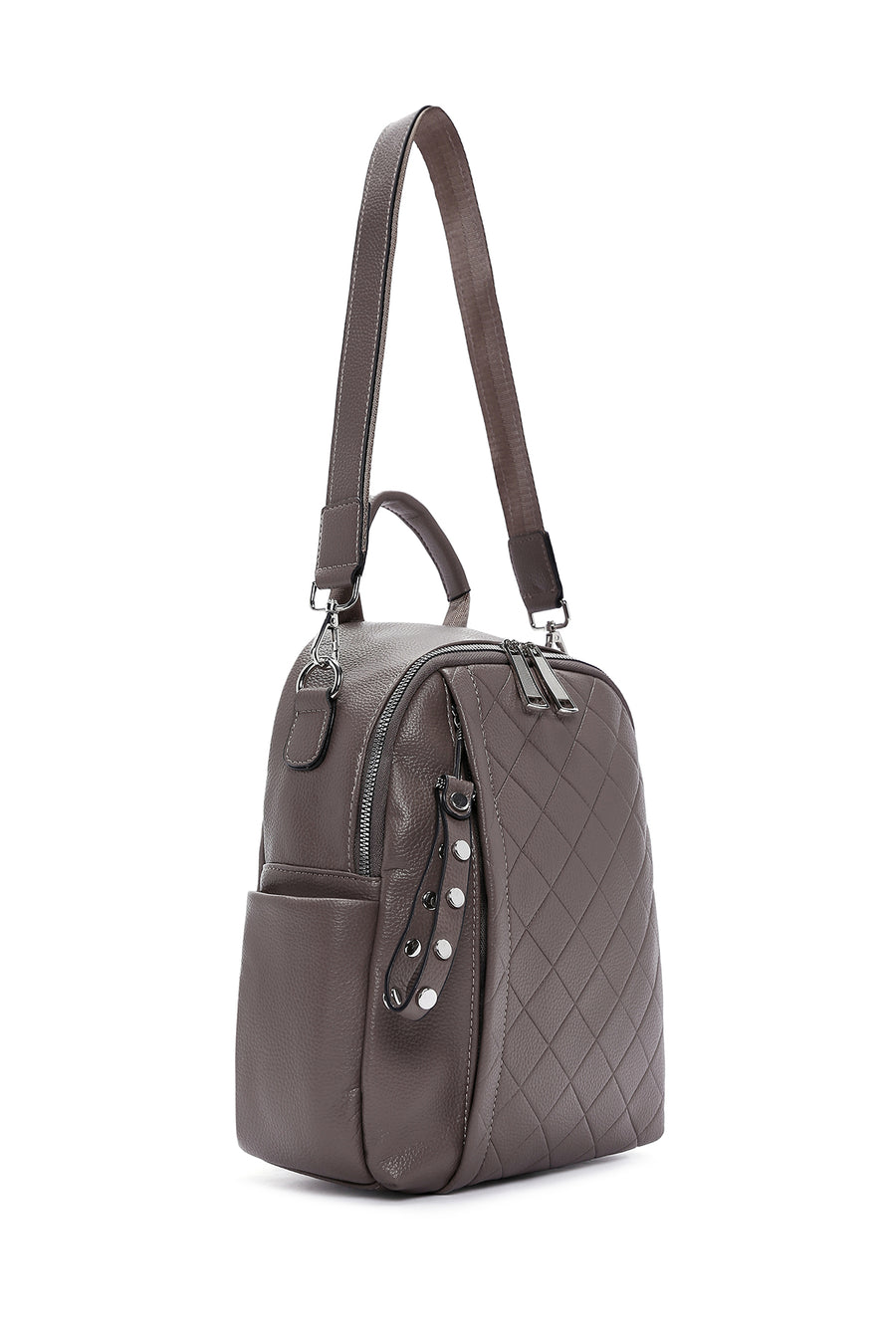 Women's Mink Strap Quilted Backpack
