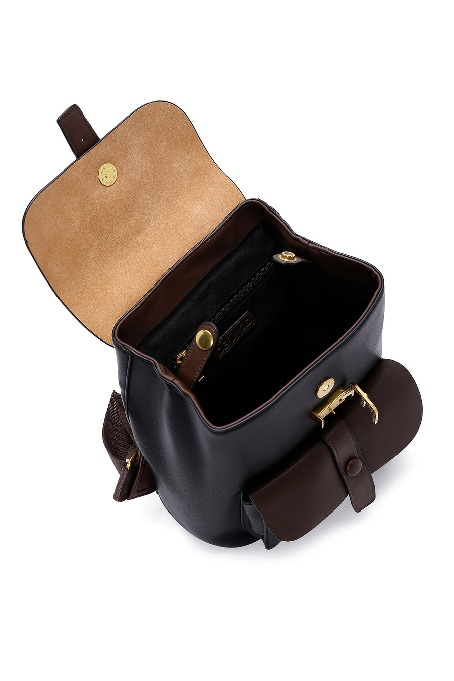 Women's Black Brown Backpack