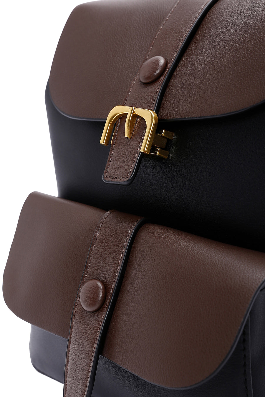 Women's Black Brown Backpack