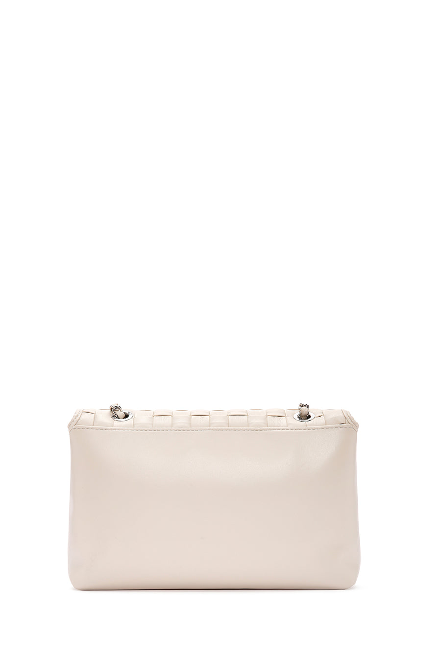 Women's Beige Knitted Patterned Long Strap Shoulder Bag