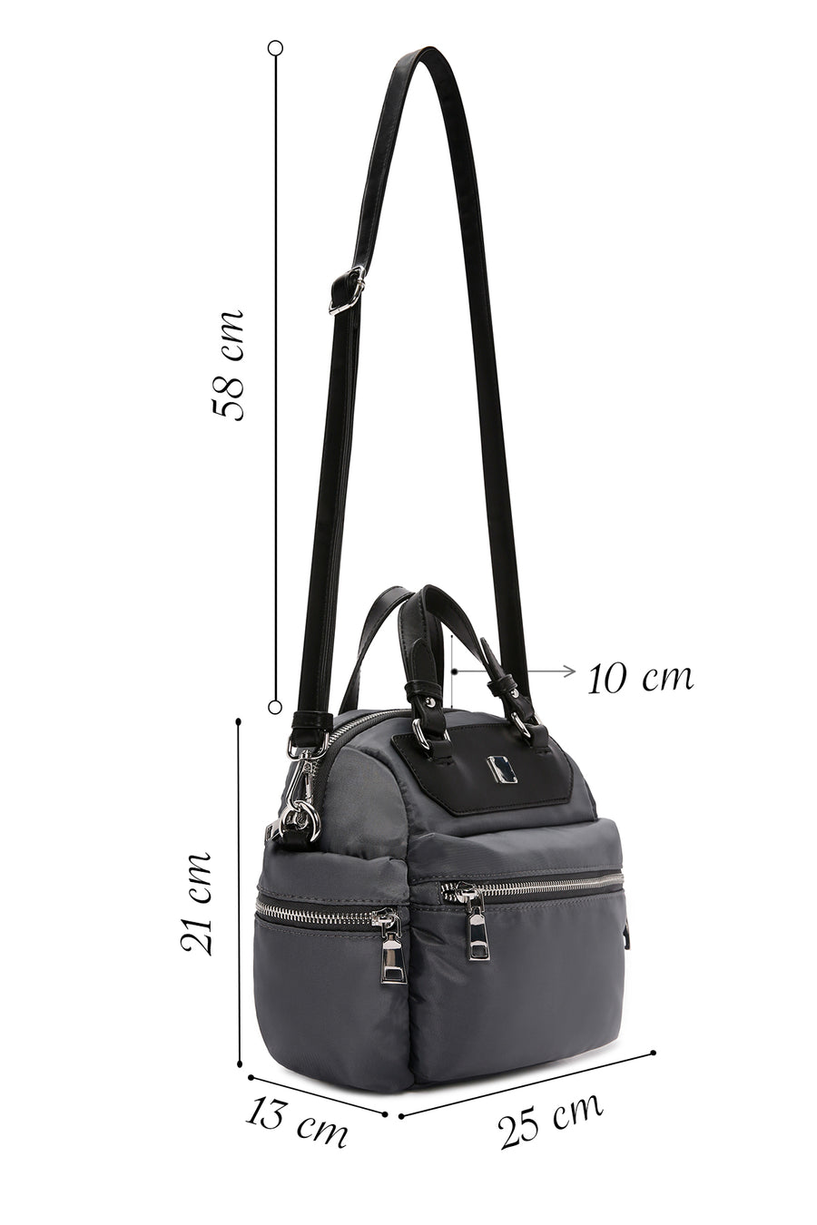 Women's Gray Long Strap Shoulder Bag