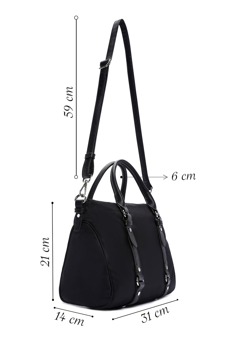 Women's Black Long Strap Shoulder Bag
