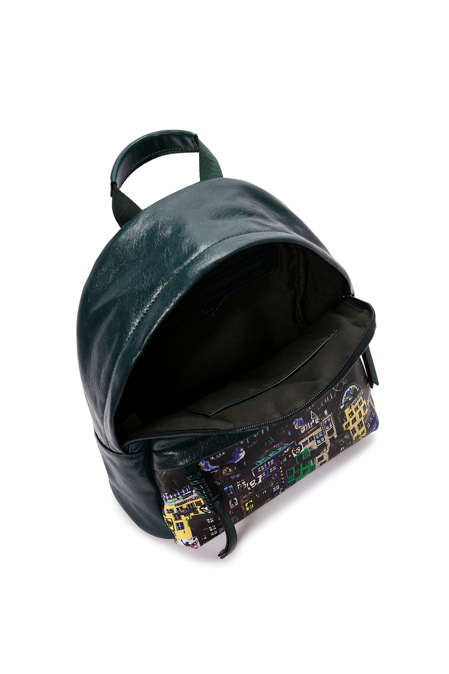 Women's Green Printed Backpack