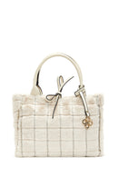Women's Beige Long Strap Plush Handbag | Derimod