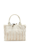Women's Beige Long Strap Plush Handbag | Derimod