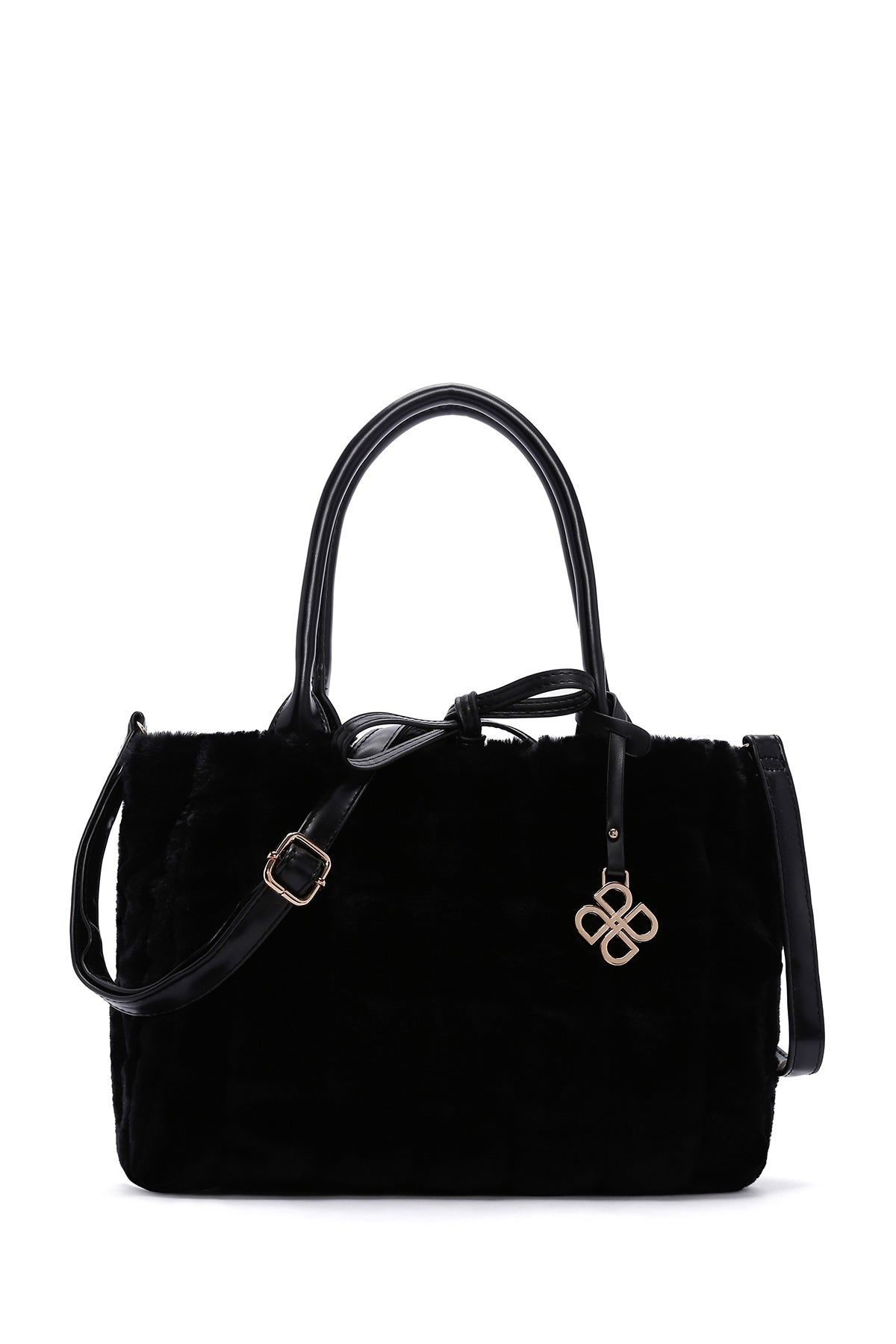 Women's Black Long Strap Plush Handbag 23WBD2625PH | Derimod
