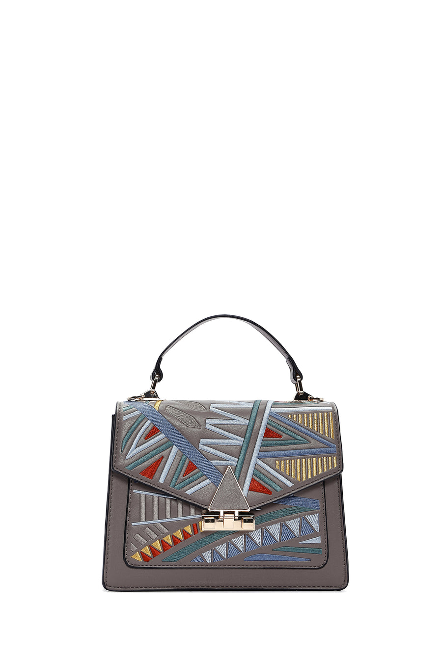Women's Gray Long Strap Printed Handbag