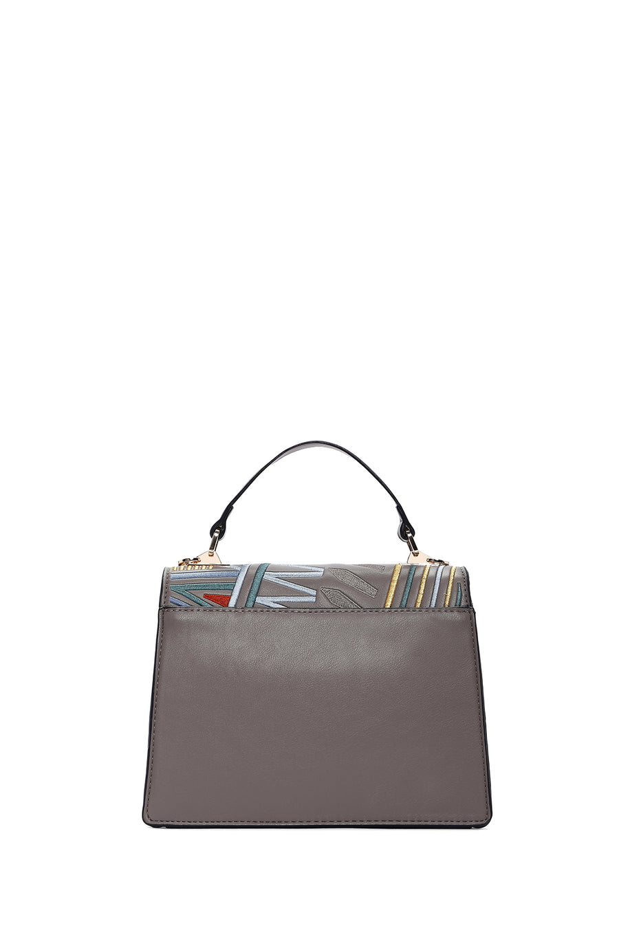 Women's Gray Long Strap Printed Handbag