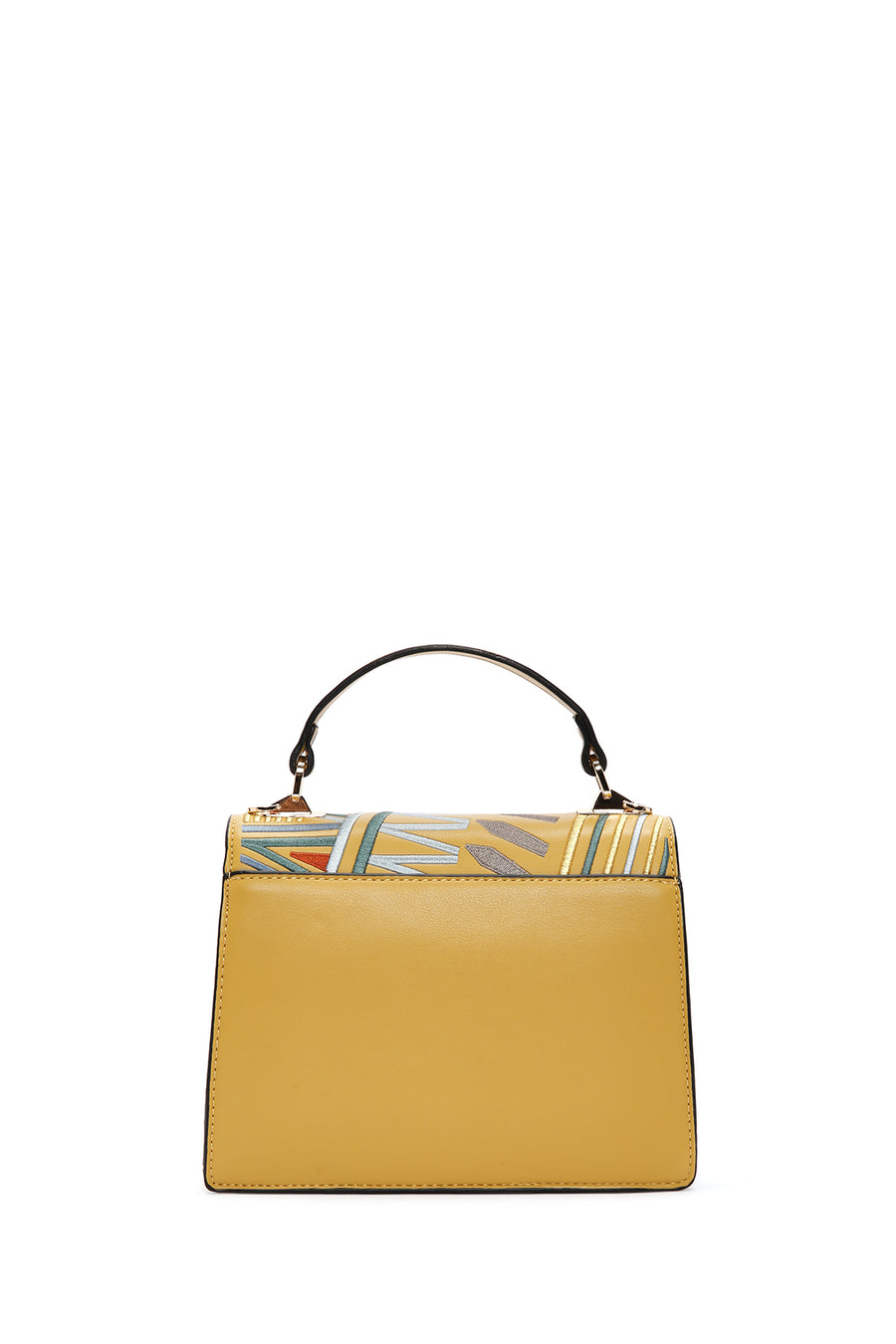 Kadın Sarı Uzun askılı Baskılı El Çantası