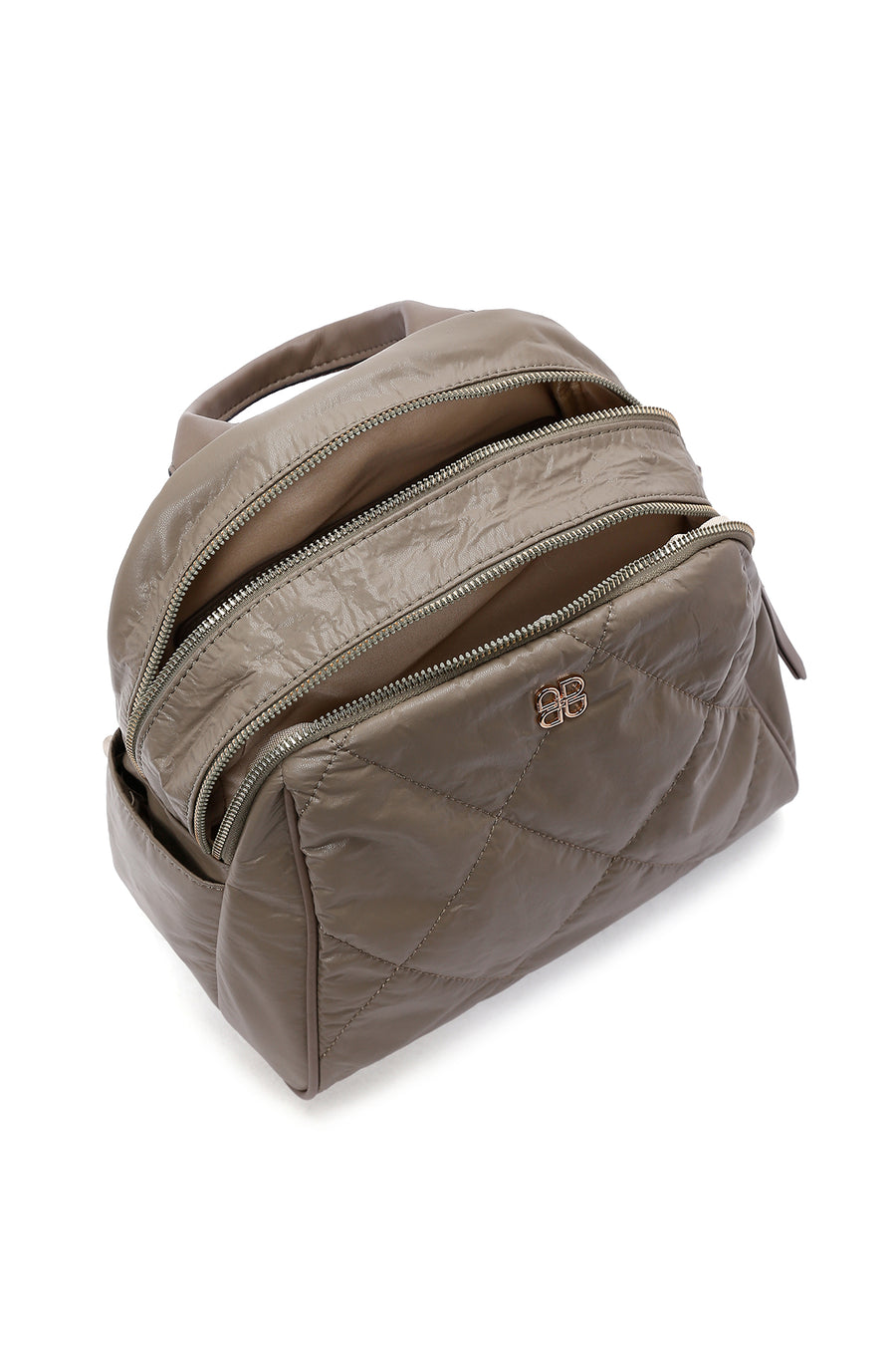 Women's Light Khaki Quilted Backpack