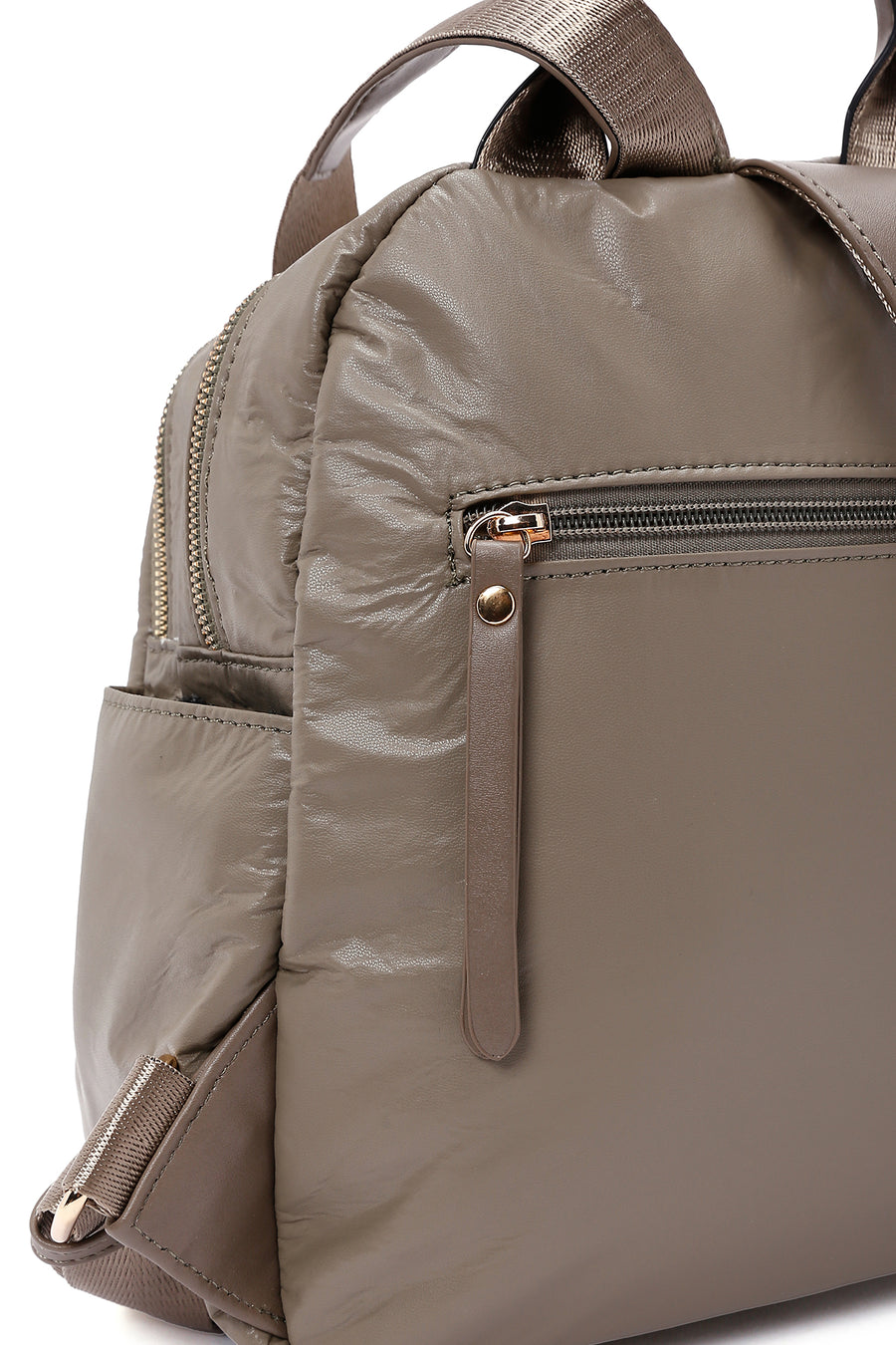 Women's Light Khaki Quilted Backpack