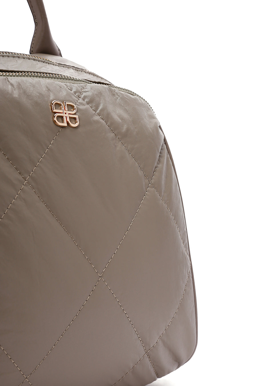 Women's Light Khaki Quilted Backpack
