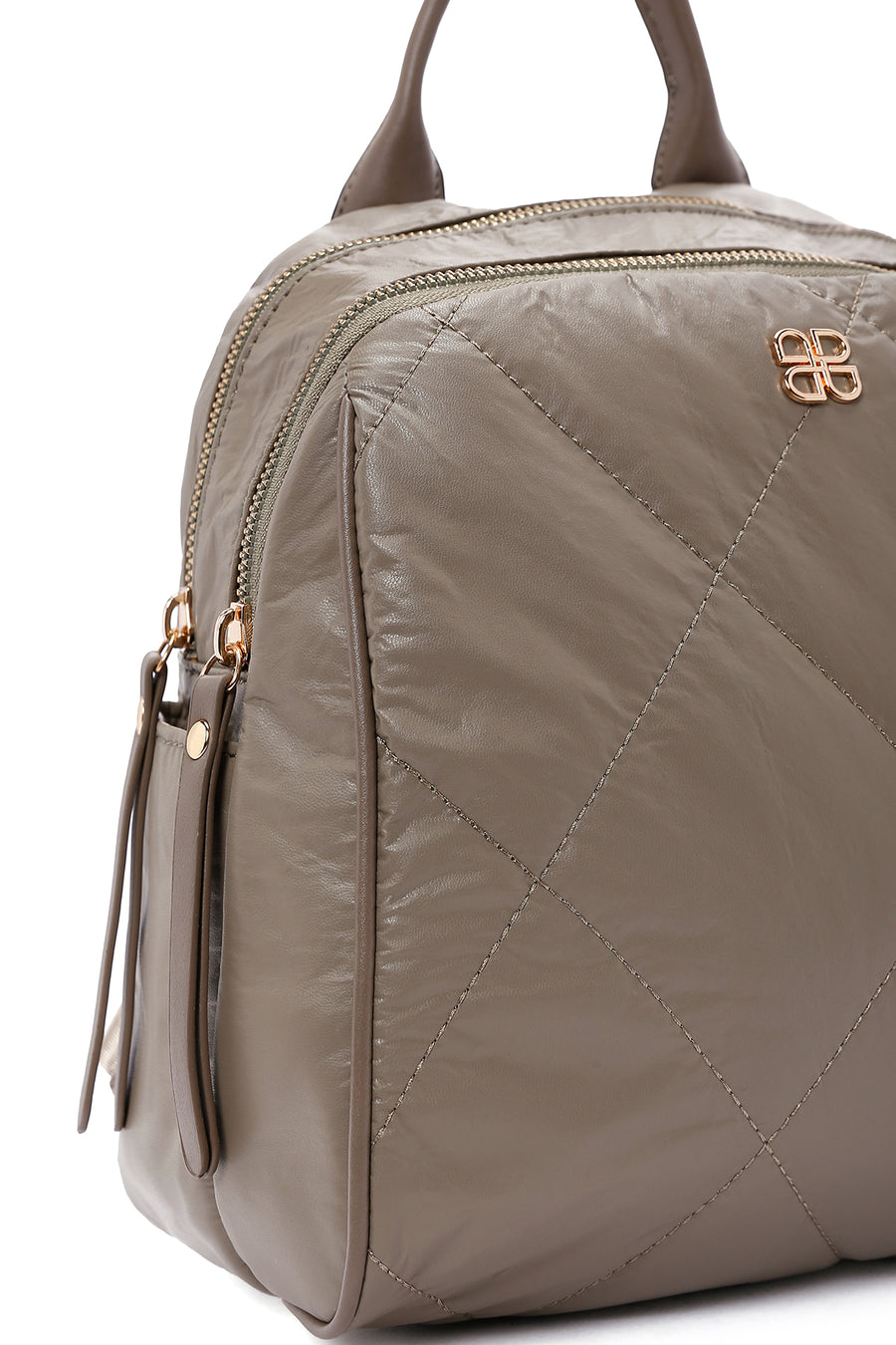 Women's Light Khaki Quilted Backpack