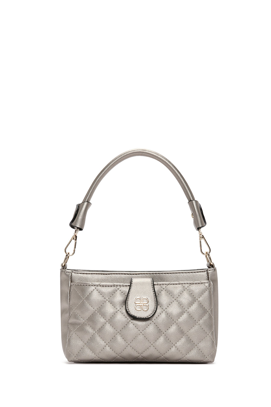 Women's Silver Long Strap Quilted Handbag