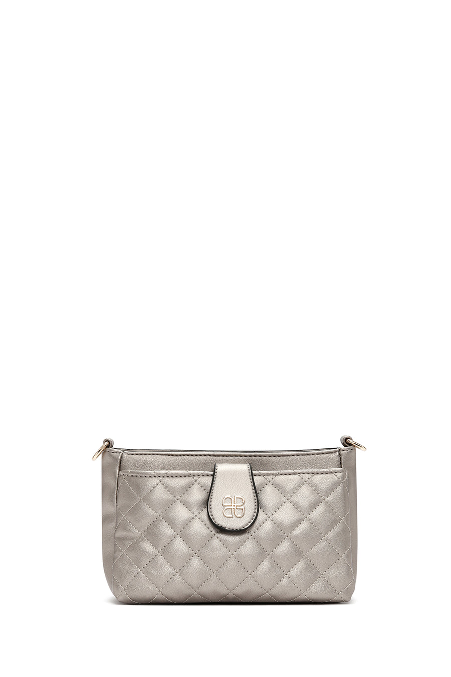 Women's Silver Long Strap Quilted Handbag