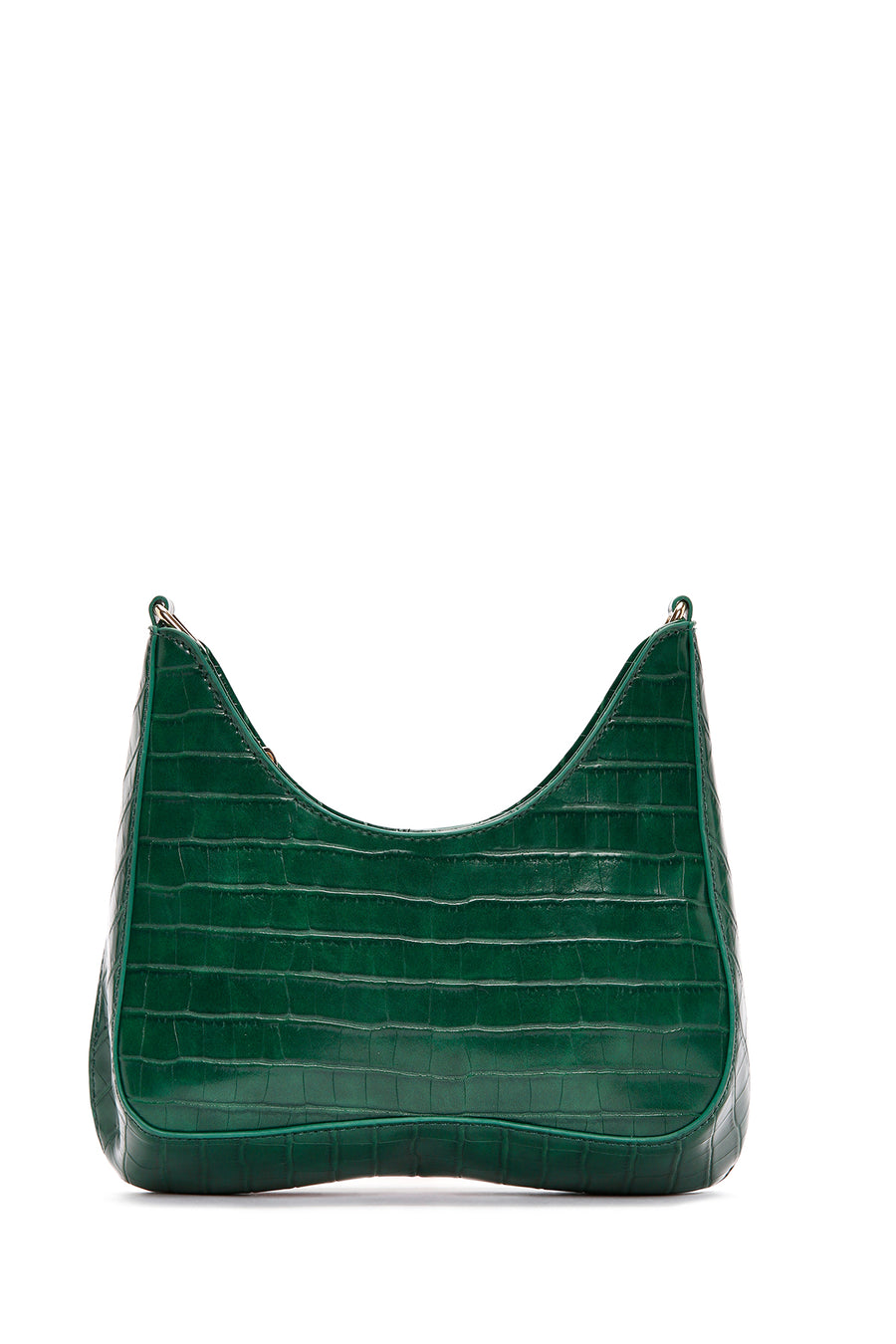 Women's Green Long Strap Crocodile Patterned Shoulder Bag