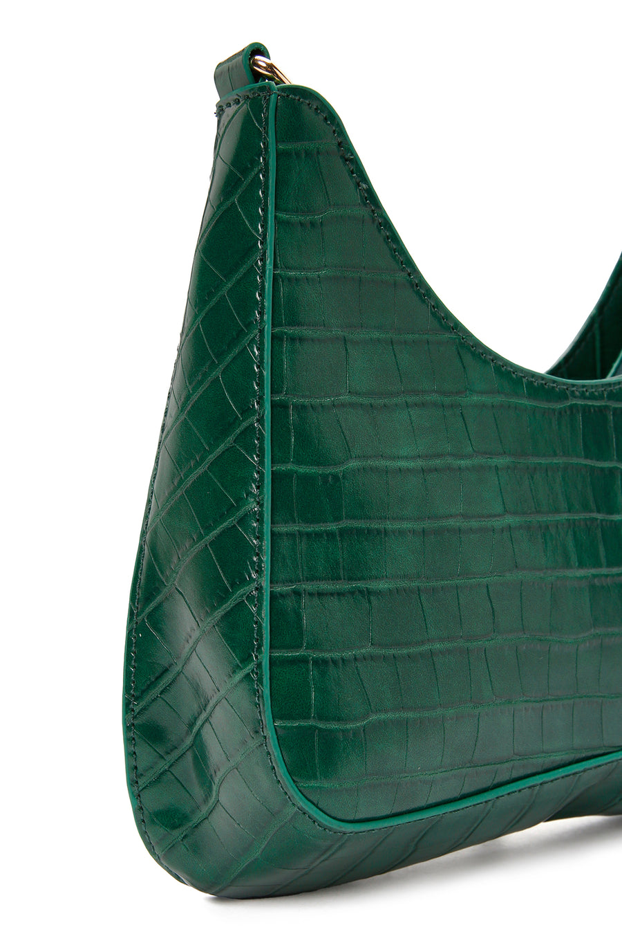 Women's Green Long Strap Crocodile Patterned Shoulder Bag