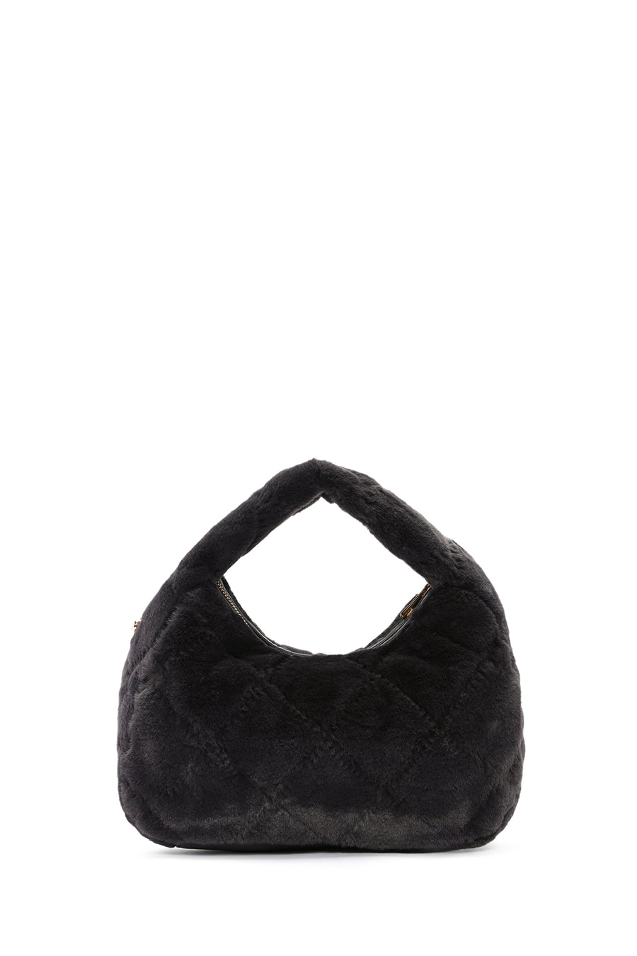 Women's Gray Long Strap Plush Handbag