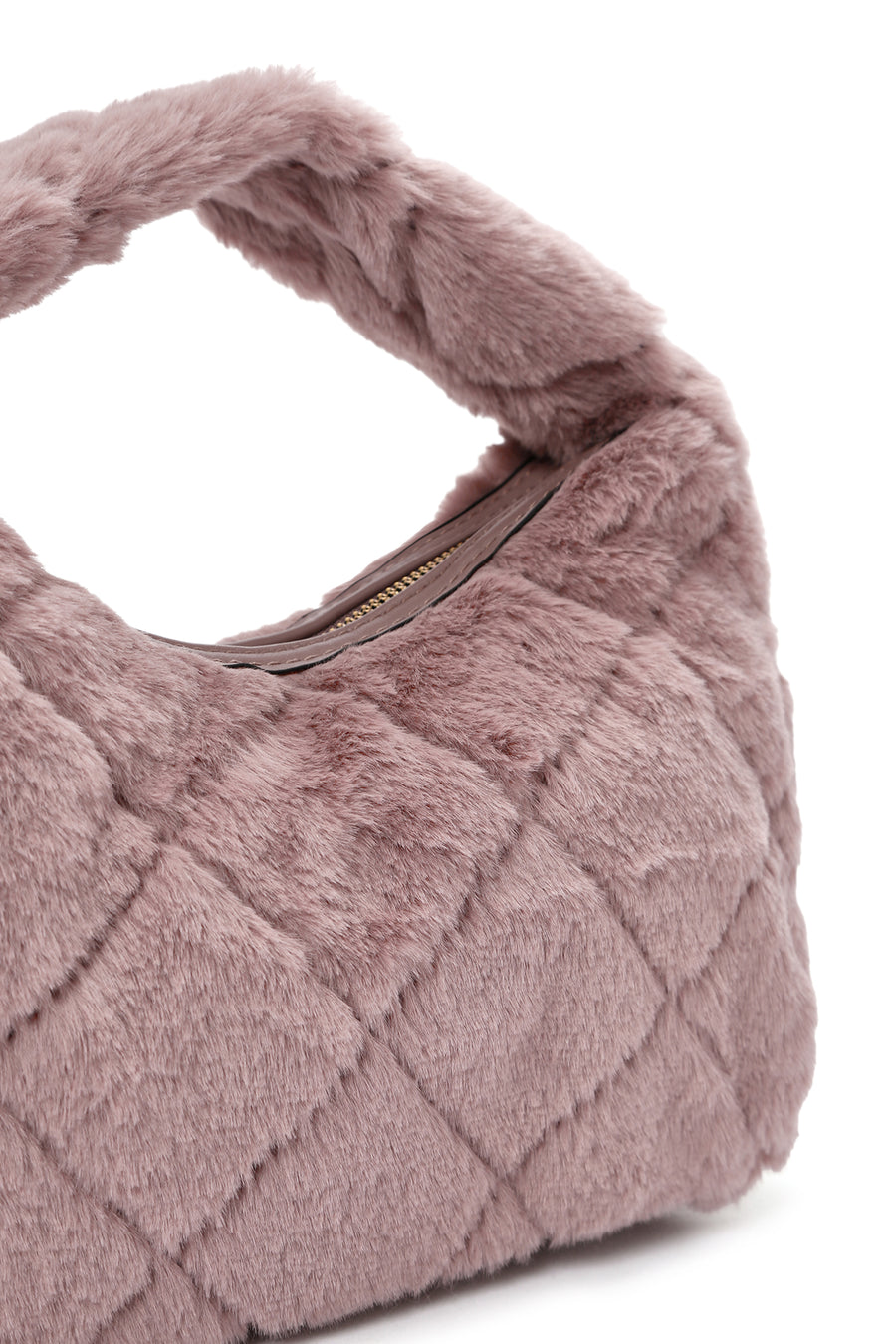 Women's Pink Long Strap Plush Handbag