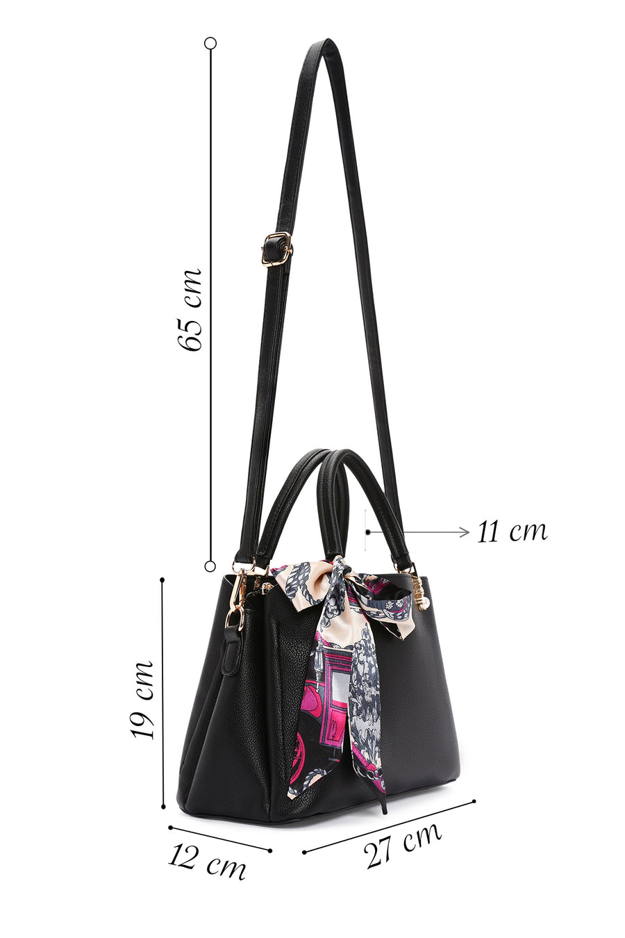 Women's Black Long Strap Shoulder Bag