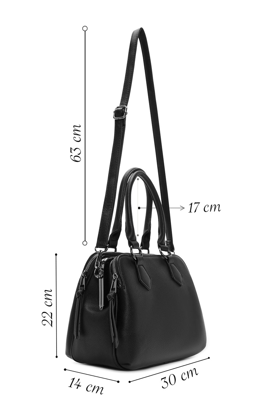 Women's Black Long Strap Shoulder Bag