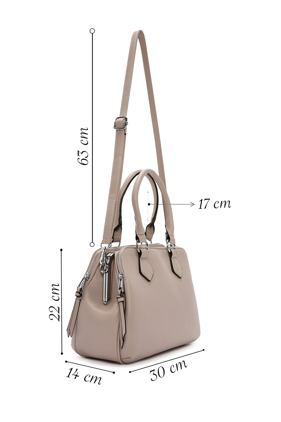 Women's Gray Long Strap Shoulder Bag