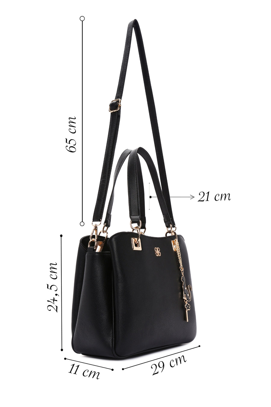 Women's Black Long Strap Shoulder Bag