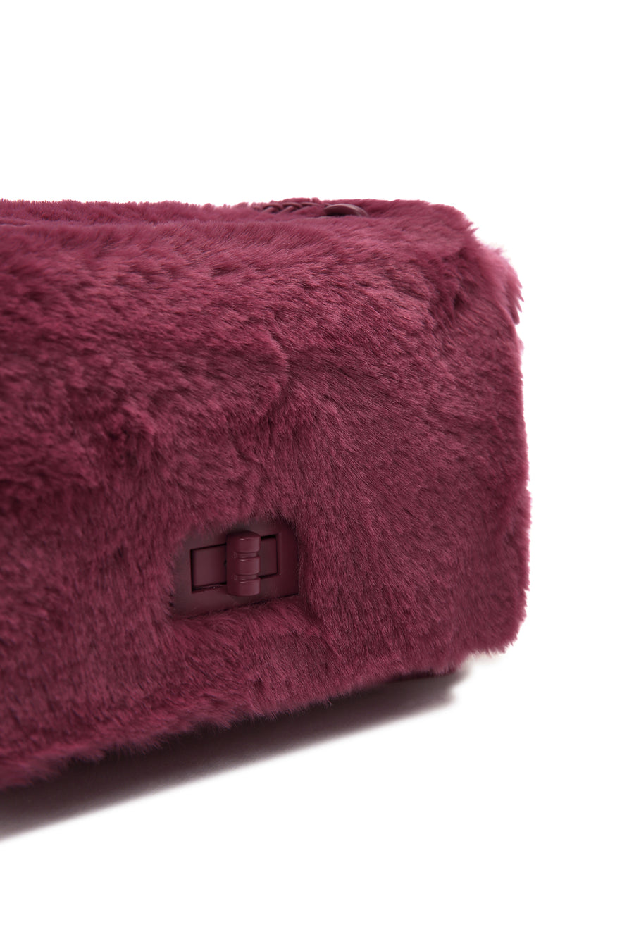 Kadın Bordo Uzun Askılı Peluş Çapraz Çanta
